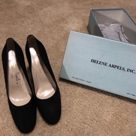Helene Arpels  high heels pumps  black silk hand madebest shoes in the world